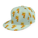 Giraffe With Glasses Pattern Print Snapback Cap