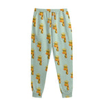Giraffe With Glasses Pattern Print Sweatpants