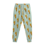 Giraffe With Glasses Pattern Print Sweatpants
