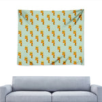Giraffe With Glasses Pattern Print Tapestry