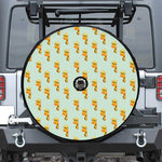 Giraffe With Glasses Pattern Print Tire Cover With Camera Hole