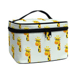 Giraffe With Glasses Pattern Print Travel Makeup Bag