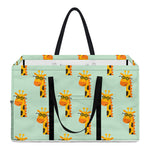 Giraffe With Glasses Pattern Print Utility Tote Bag