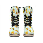 Giraffe With Glasses Pattern Print Winter Boots