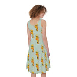 Giraffe With Glasses Pattern Print Women's Sleeveless Dress