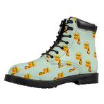 Giraffe With Glasses Pattern Print Work Boots