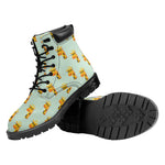 Giraffe With Glasses Pattern Print Work Boots