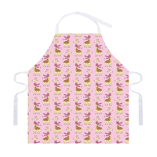 Giraffe With Scarf Pattern Print Adjustable Apron