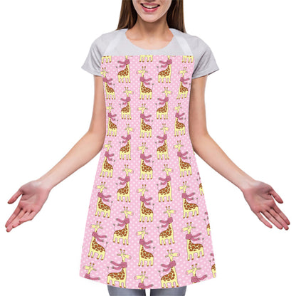 Giraffe With Scarf Pattern Print Adjustable Apron