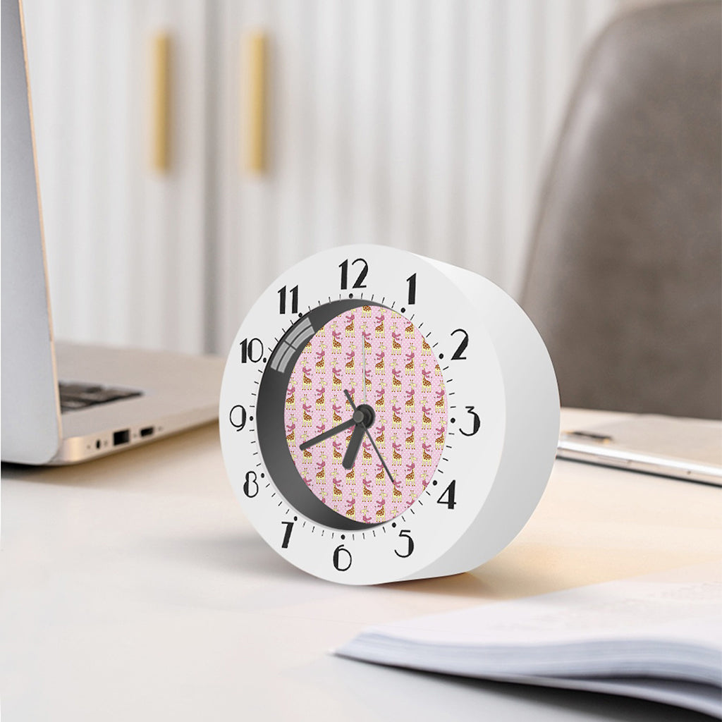 Giraffe With Scarf Pattern Print Alarm Clock