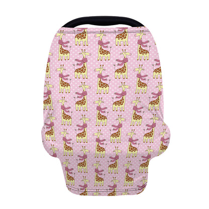 Giraffe With Scarf Pattern Print Baby Seat Cover