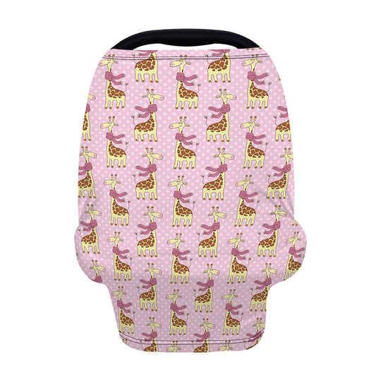 Giraffe With Scarf Pattern Print Baby Seat Cover