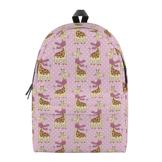 Giraffe With Scarf Pattern Print Backpack