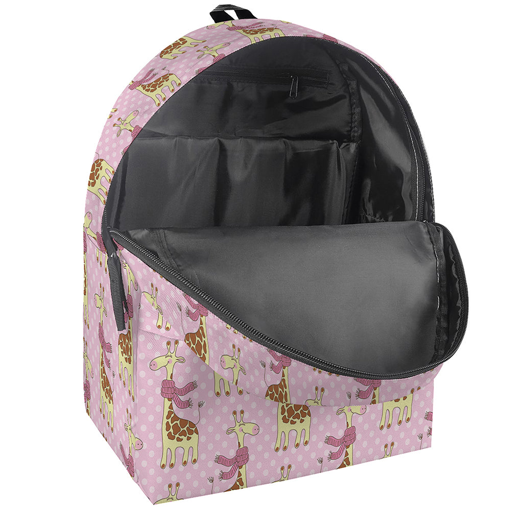 Giraffe With Scarf Pattern Print Backpack