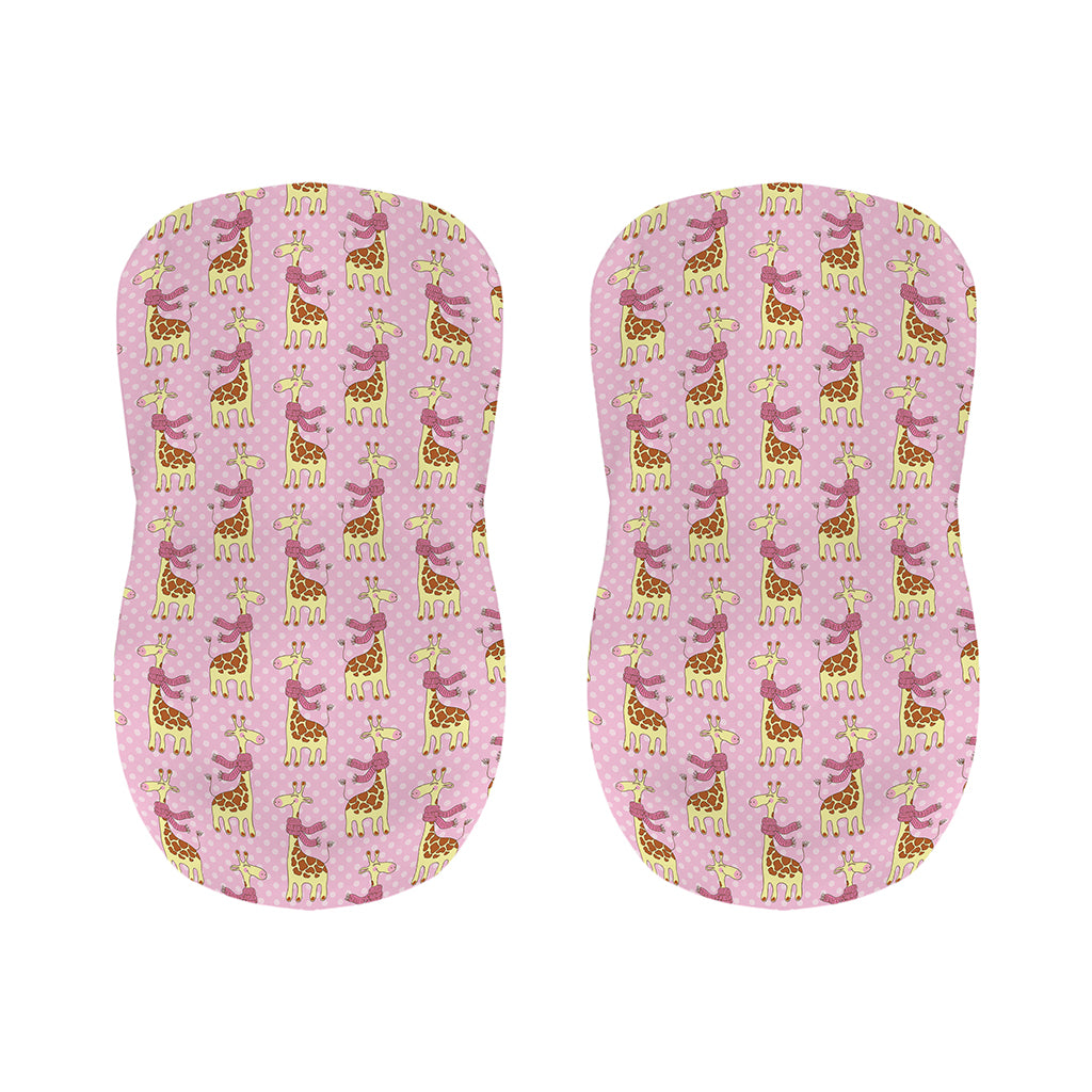Giraffe With Scarf Pattern Print Bar Stool Covers