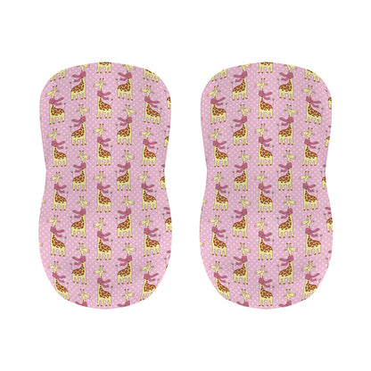 Giraffe With Scarf Pattern Print Bar Stool Covers