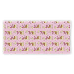 Giraffe With Scarf Pattern Print Beach Towel
