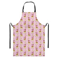 Giraffe With Scarf Pattern Print Bib Apron With Pocket