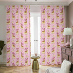 Giraffe With Scarf Pattern Print Blackout Pencil Pleat Curtains