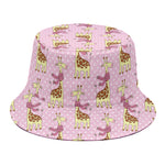 Giraffe With Scarf Pattern Print Bucket Hat