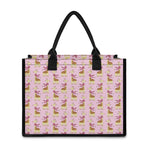 Giraffe With Scarf Pattern Print Canvas Tote Bag