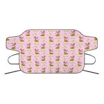 Giraffe With Scarf Pattern Print Car Windshield Snow Cover