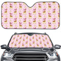 Giraffe With Scarf Pattern Print Car Windshield Sun Shade