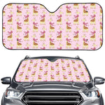 Giraffe With Scarf Pattern Print Car Windshield Sun Shade