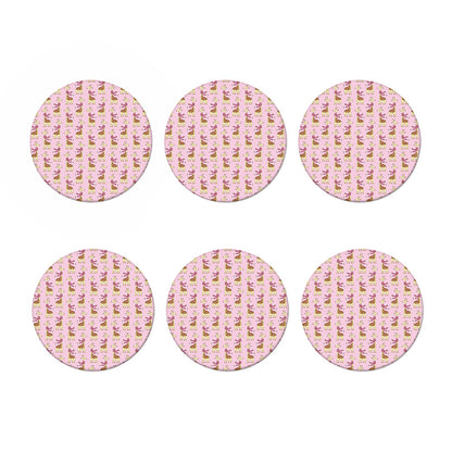 Giraffe With Scarf Pattern Print Coaster Set