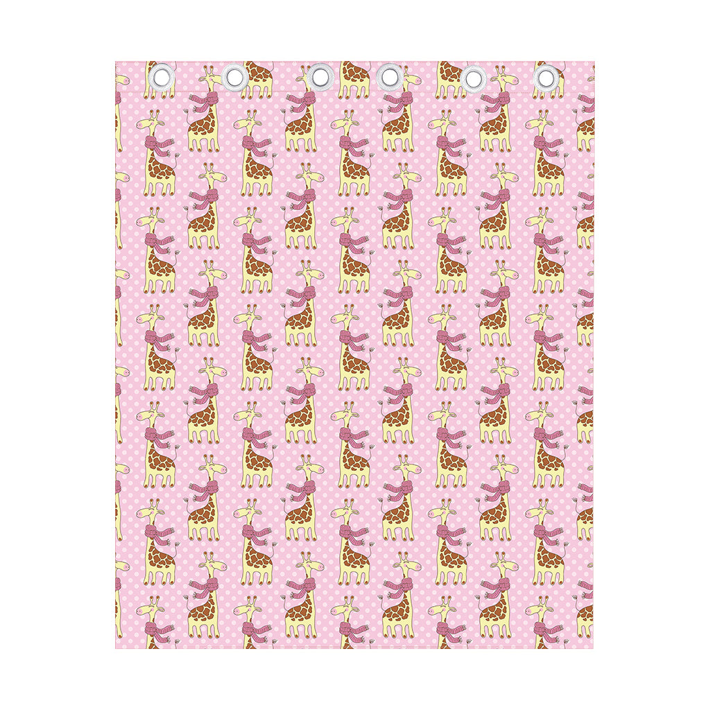 Giraffe With Scarf Pattern Print Curtain