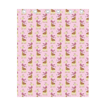 Giraffe With Scarf Pattern Print Curtain