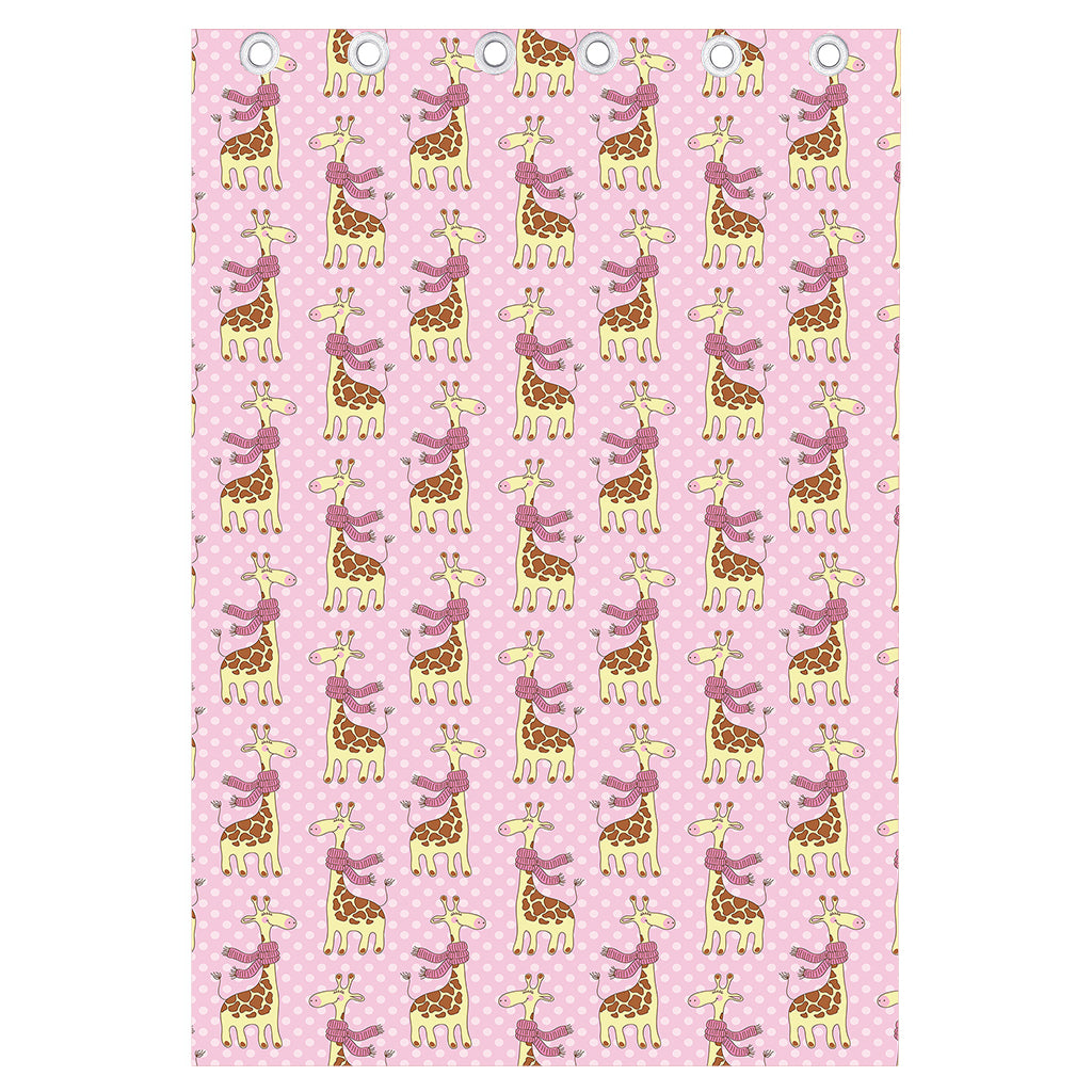 Giraffe With Scarf Pattern Print Curtain