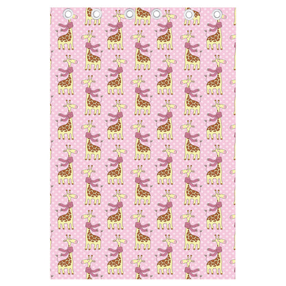 Giraffe With Scarf Pattern Print Curtain