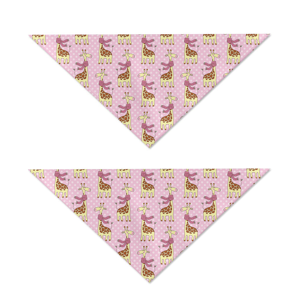 Giraffe With Scarf Pattern Print Dog Bandana