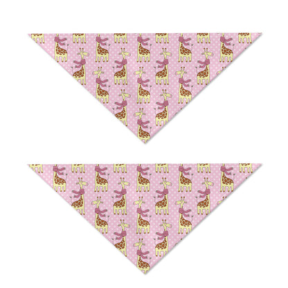 Giraffe With Scarf Pattern Print Dog Bandana