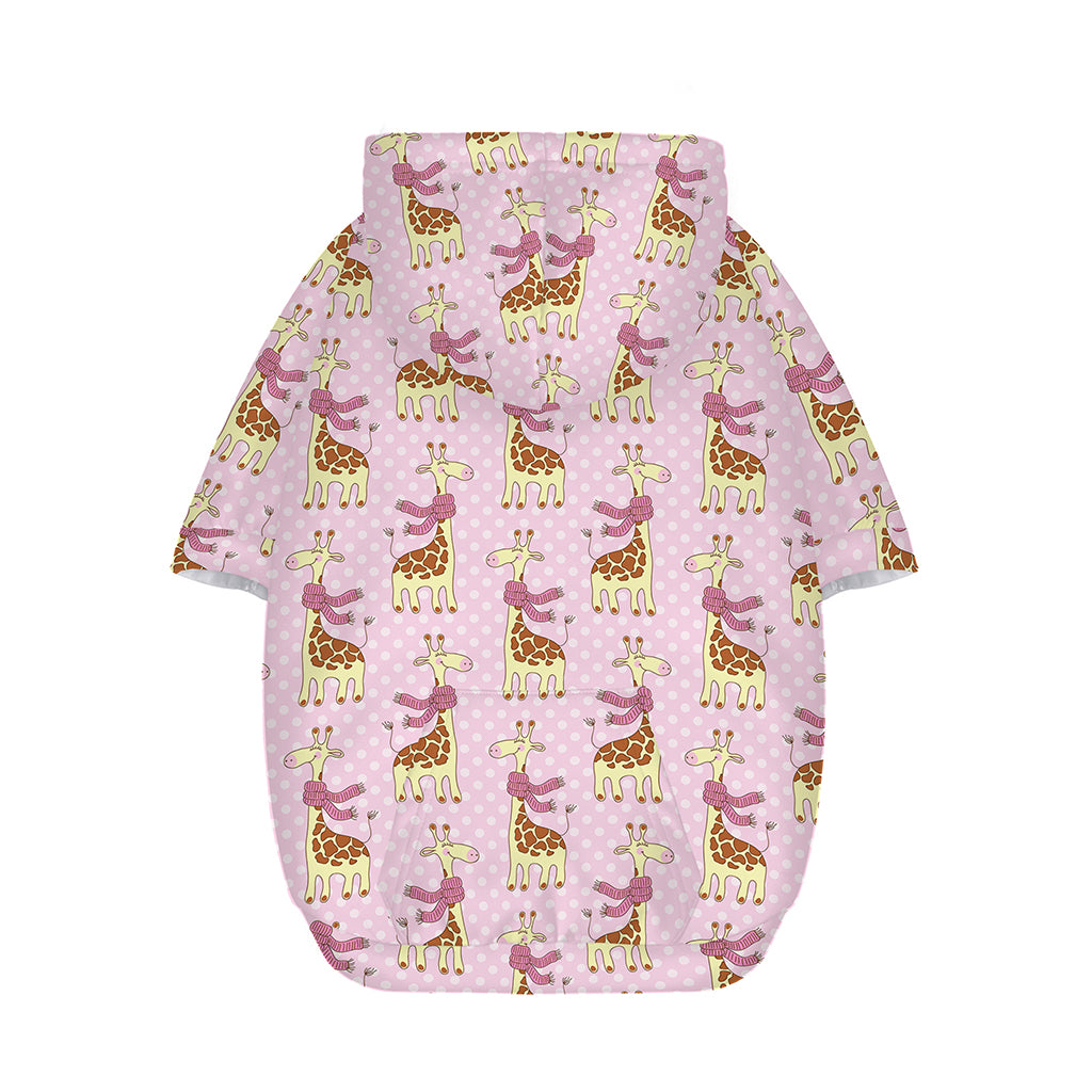 Giraffe With Scarf Pattern Print Dog Zip Up Hoodie