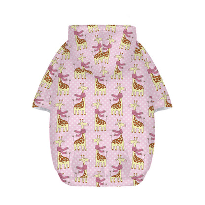 Giraffe With Scarf Pattern Print Dog Zip Up Hoodie