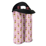 Giraffe With Scarf Pattern Print Double Neoprene Wine Tote