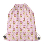 Giraffe With Scarf Pattern Print Drawstring Bag