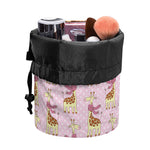 Giraffe With Scarf Pattern Print Drawstring Makeup Bag