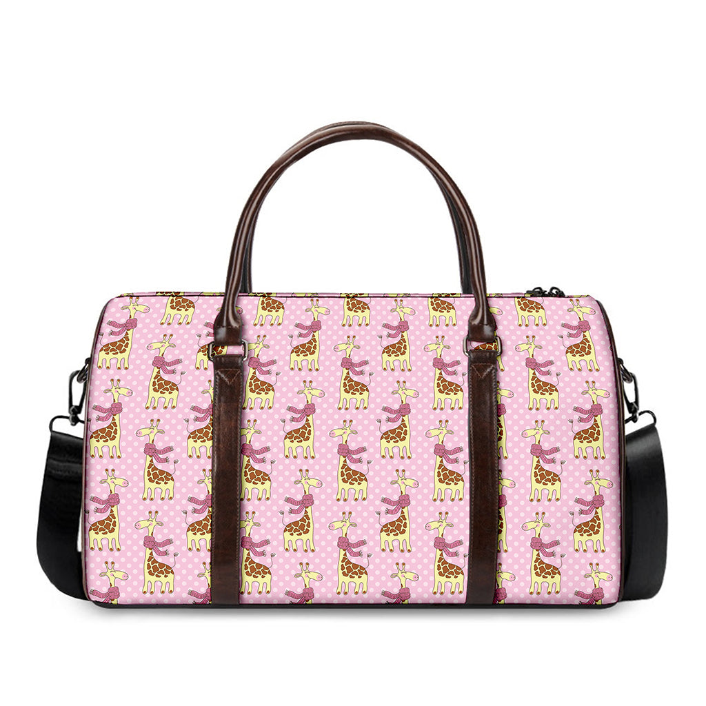 Giraffe With Scarf Pattern Print Duffle Bag