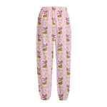 Giraffe With Scarf Pattern Print Fleece Lined Knit Pants