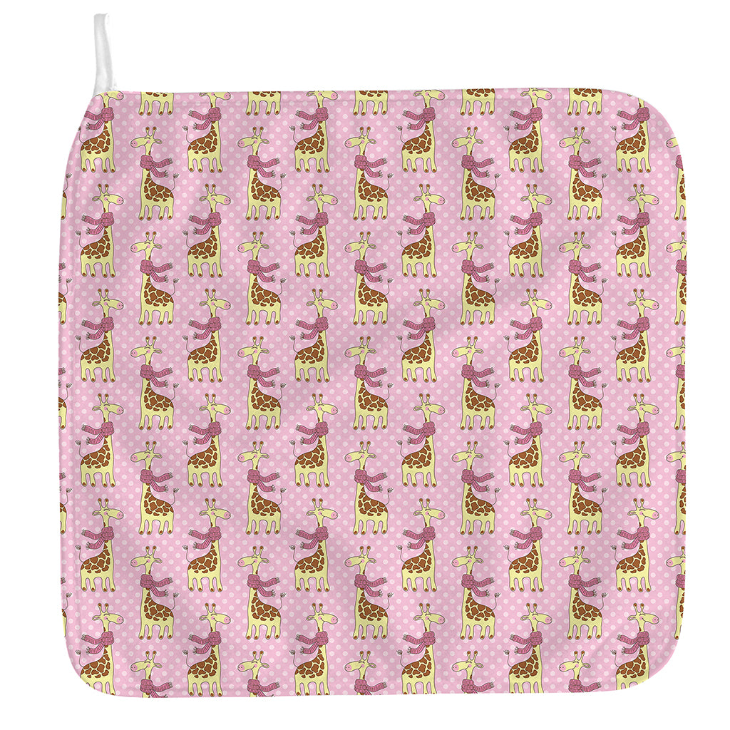 Giraffe With Scarf Pattern Print Hand Towel