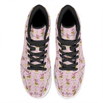 Giraffe With Scarf Pattern Print High Top Leather Sneakers