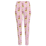 Giraffe With Scarf Pattern Print High-Waisted Pocket Leggings