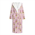 Giraffe With Scarf Pattern Print Hooded Bathrobe