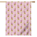 Giraffe With Scarf Pattern Print House Flag