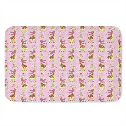 Giraffe With Scarf Pattern Print Indoor Door Mat