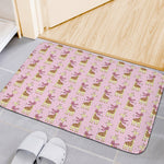 Giraffe With Scarf Pattern Print Indoor Door Mat