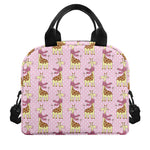 Giraffe With Scarf Pattern Print Insulated Lunch Bag